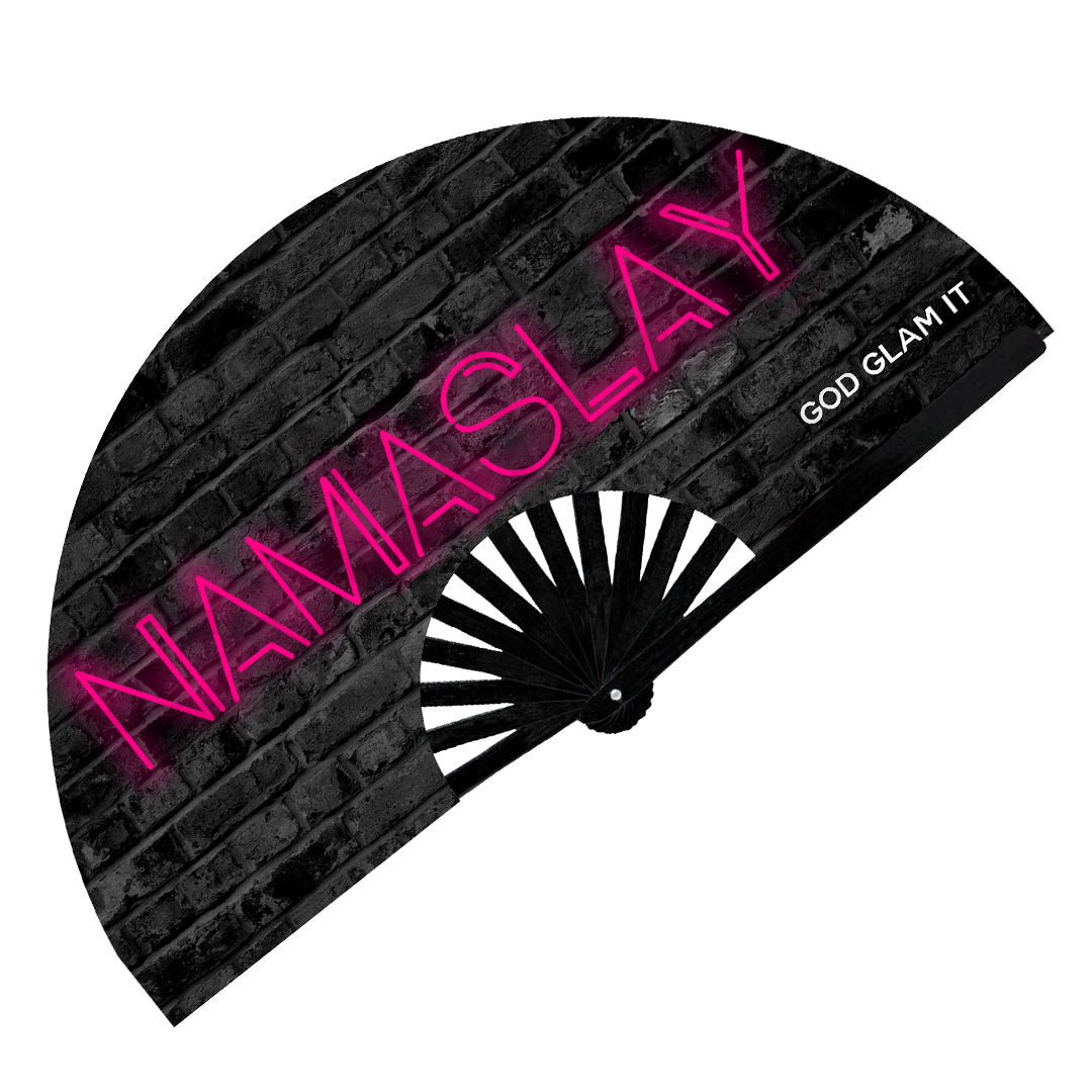 Namaslay Edm Rave Bamboo Hand Fan God Glam It 3985