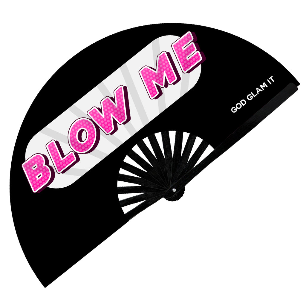 Blow Me EDM-RAVE Bamboo Hand Fan