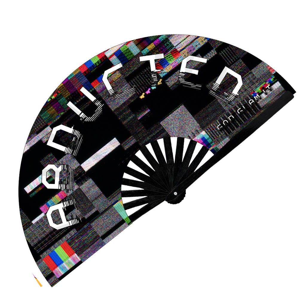 Abducted EDM-RAVE Bamboo Hand Fan