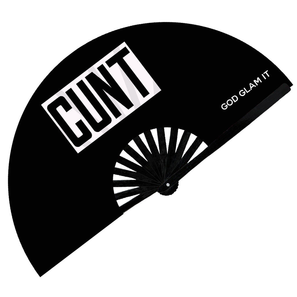 Cunt EDM-RAVE Bamboo Hand Fan