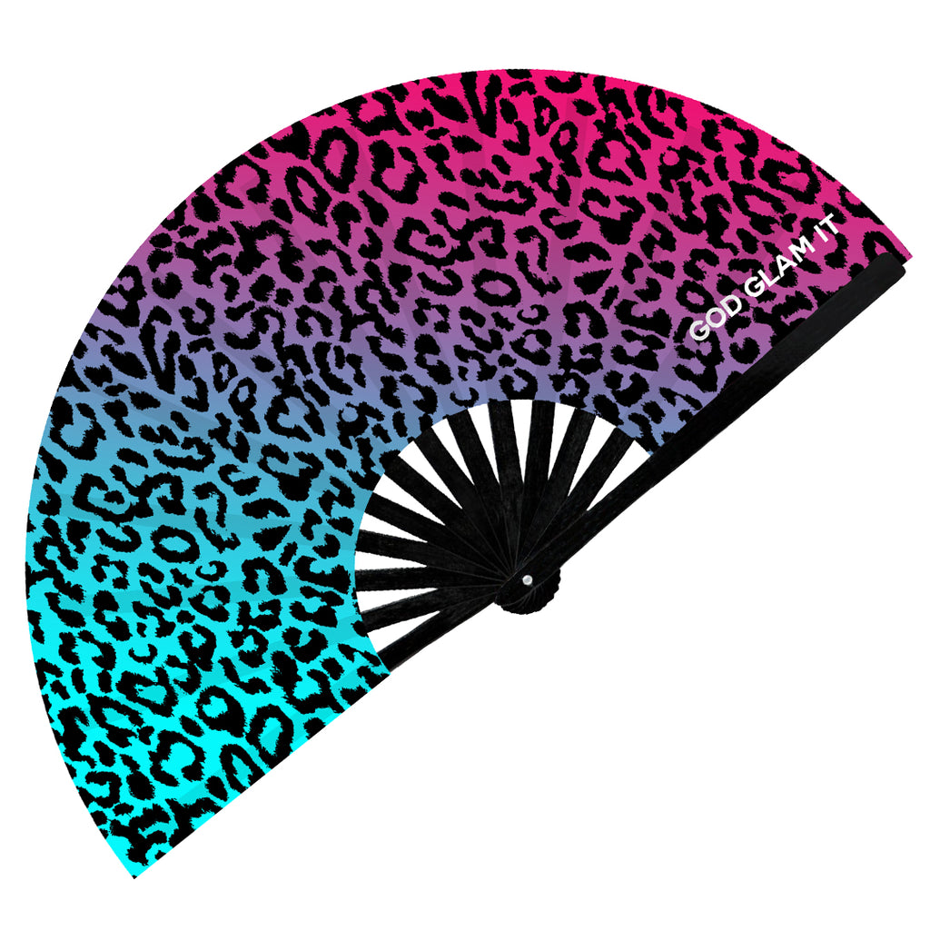 Dual Cheetah Hand Fan